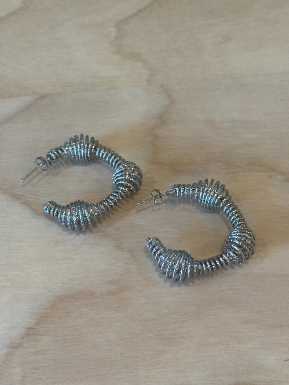 Silver coil earrings